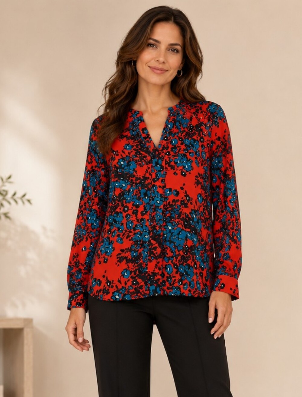 The Limited Floral Print Long Sleeve Blouse